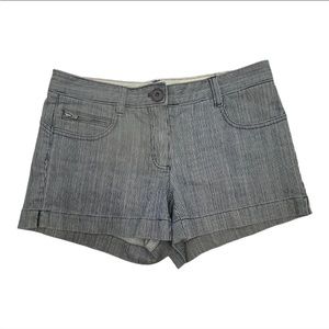 Theory Hestia Bretagne Denim Shorts Low Rise Indigo Blue White Stripe US 0 $215